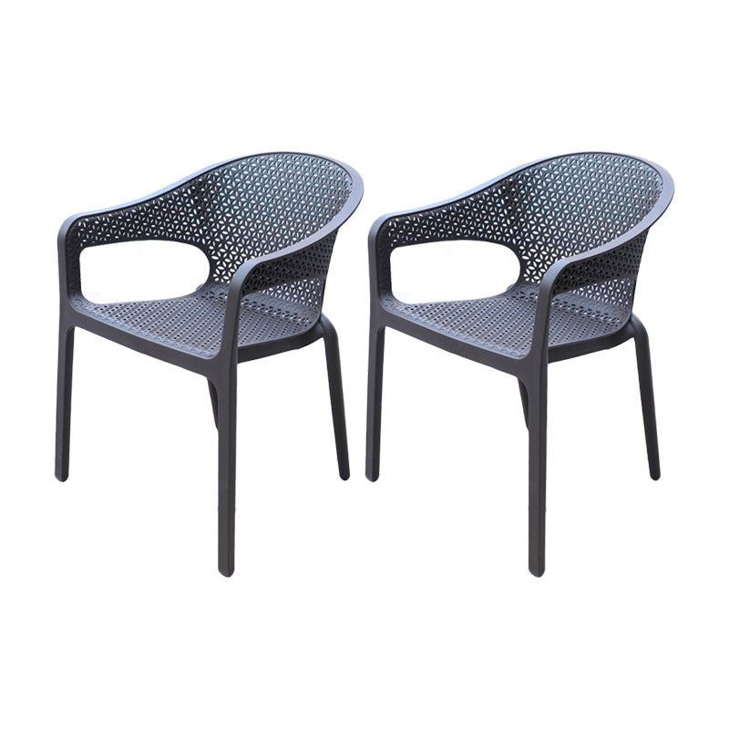 Contemporary Outdoor Chair Plastic Open Back Patio Dining Chair