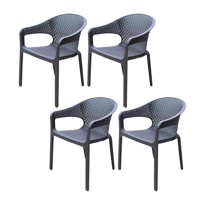 Contemporary Outdoor Chair Plastic Open Back Patio Dining Chair