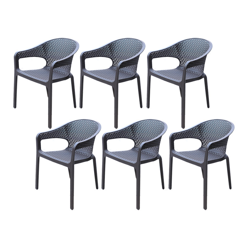 Contemporary Outdoor Chair Plastic Open Back Patio Dining Chair