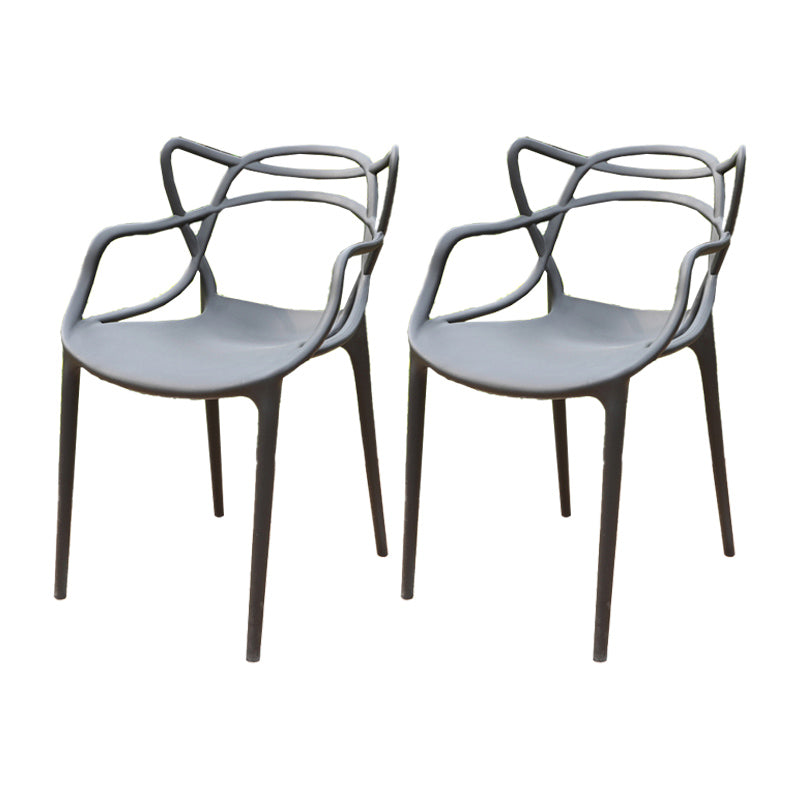 Contemporary Outdoor Chair Plastic Open Back Patio Dining Chair