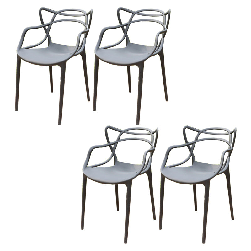 Contemporary Outdoor Chair Plastic Open Back Patio Dining Chair