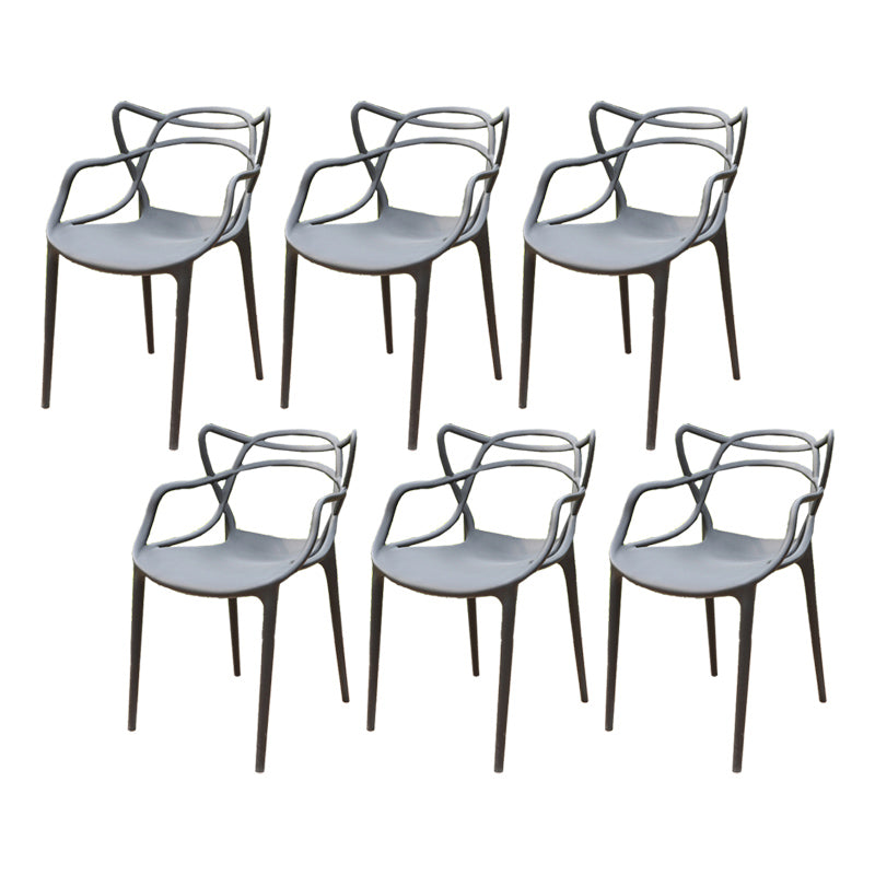 Contemporary Outdoor Chair Plastic Open Back Patio Dining Chair