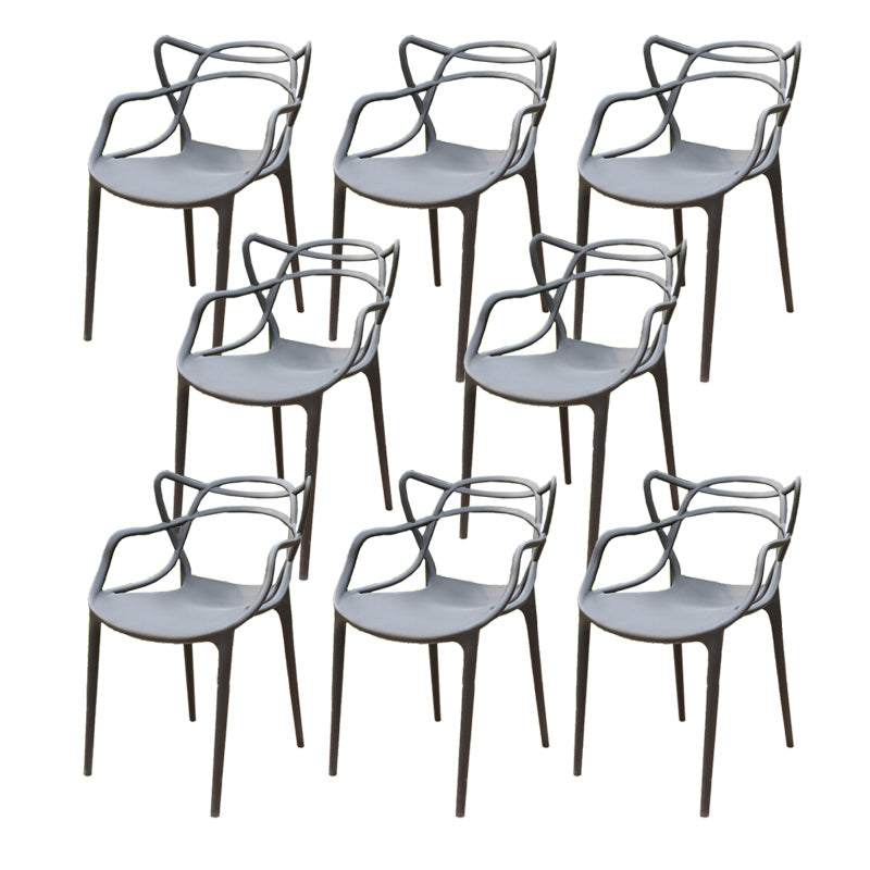 Contemporary Outdoor Chair Plastic Open Back Patio Dining Chair