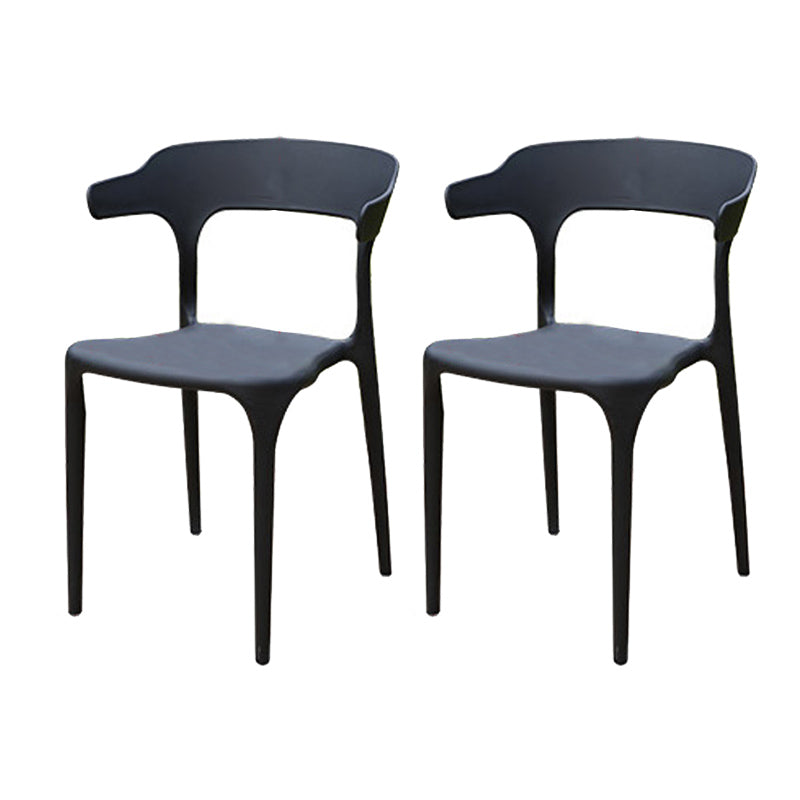 Contemporary Outdoor Chair Plastic Open Back Patio Dining Chair