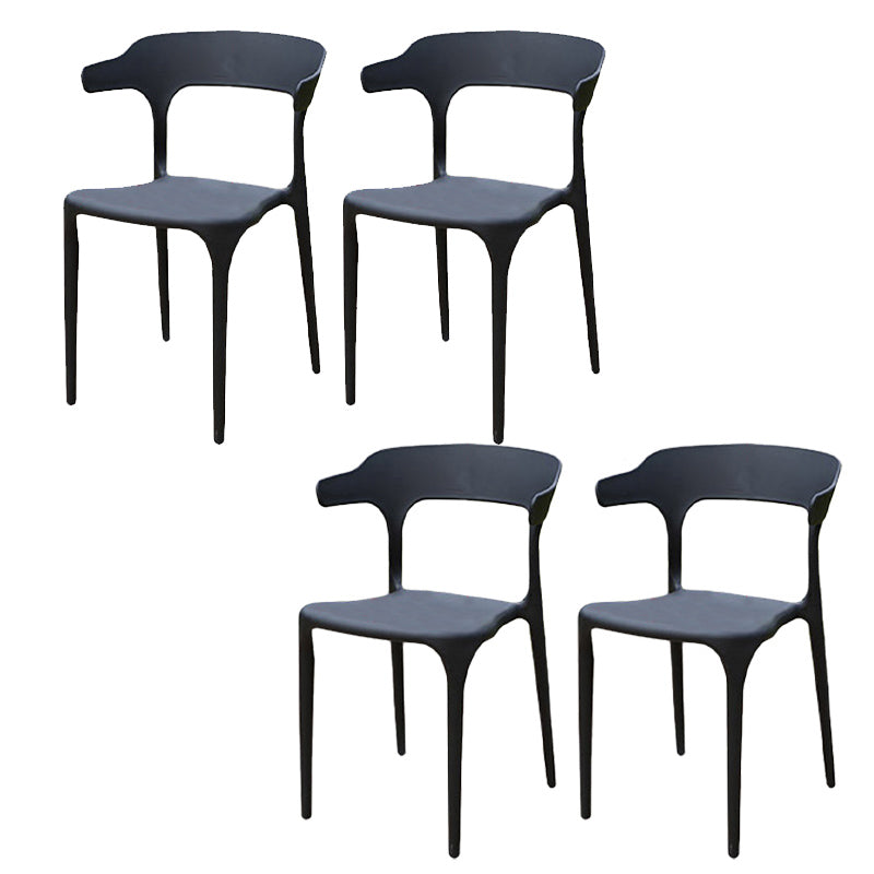 Contemporary Outdoor Chair Plastic Open Back Patio Dining Chair