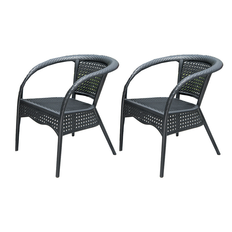 Contemporary Outdoor Chair Plastic Open Back Patio Dining Chair