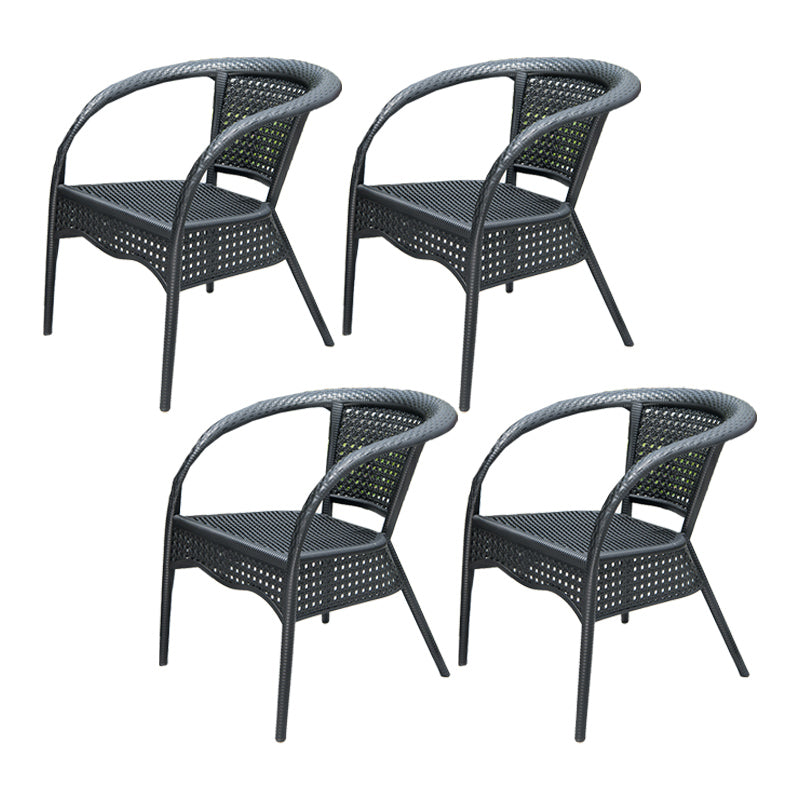 Contemporary Outdoor Chair Plastic Open Back Patio Dining Chair