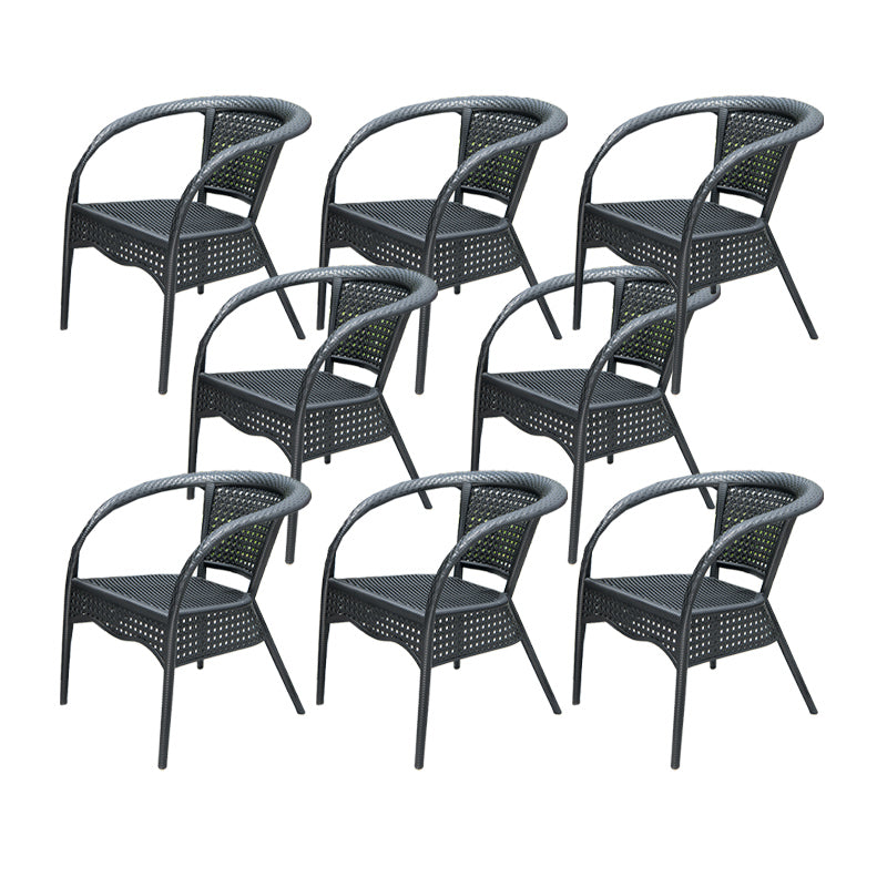 Contemporary Outdoor Chair Plastic Open Back Patio Dining Chair