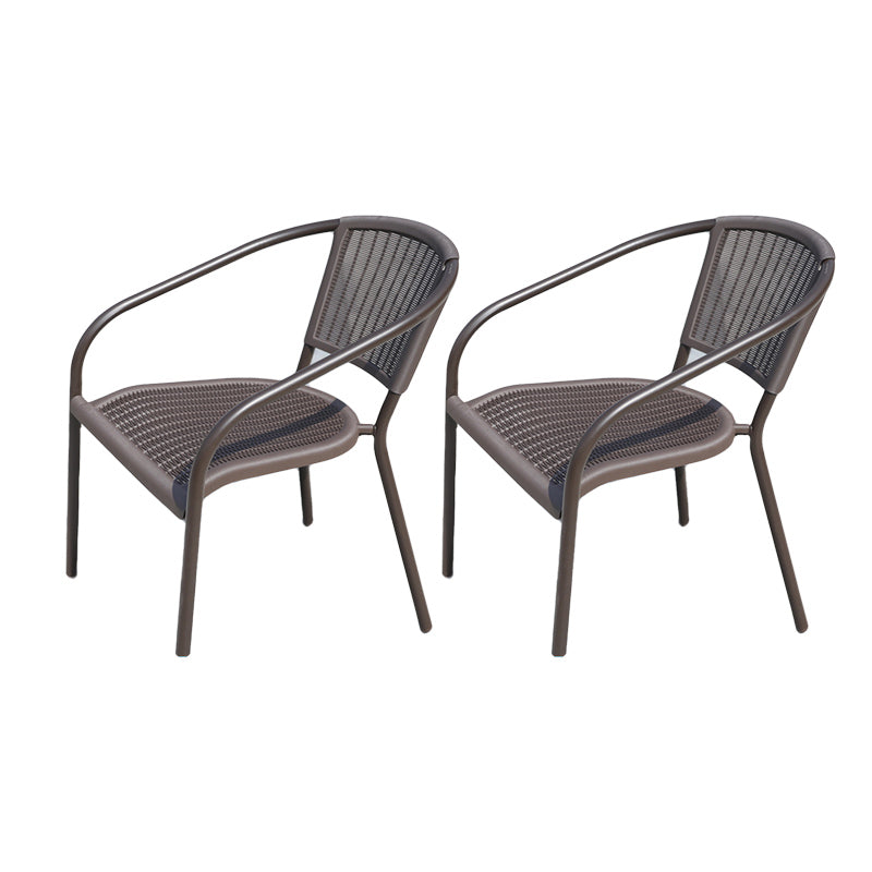 Contemporary Outdoor Chair Plastic Open Back Patio Dining Chair