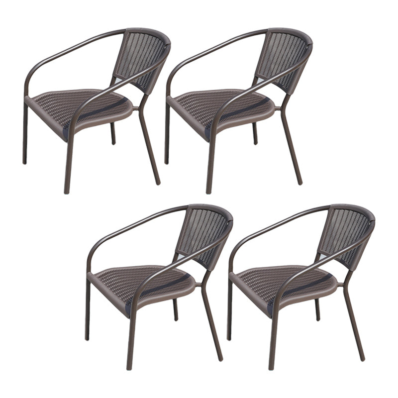 Contemporary Outdoor Chair Plastic Open Back Patio Dining Chair