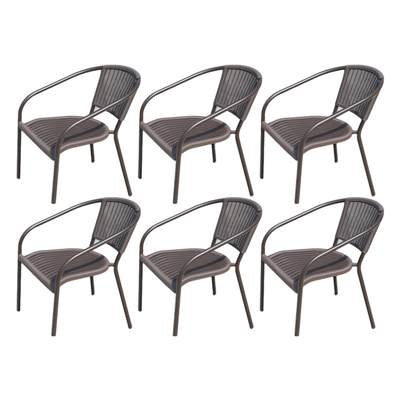 Contemporary Outdoor Chair Plastic Open Back Patio Dining Chair