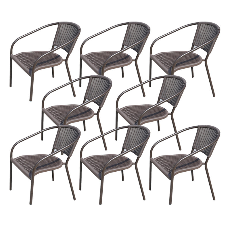 Contemporary Outdoor Chair Plastic Open Back Patio Dining Chair