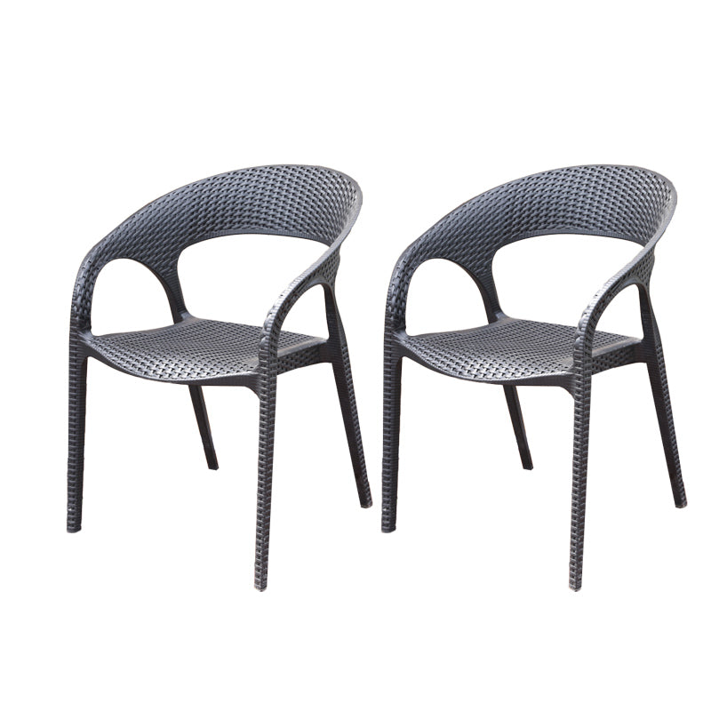 Contemporary Outdoor Chair Plastic Open Back Patio Dining Chair