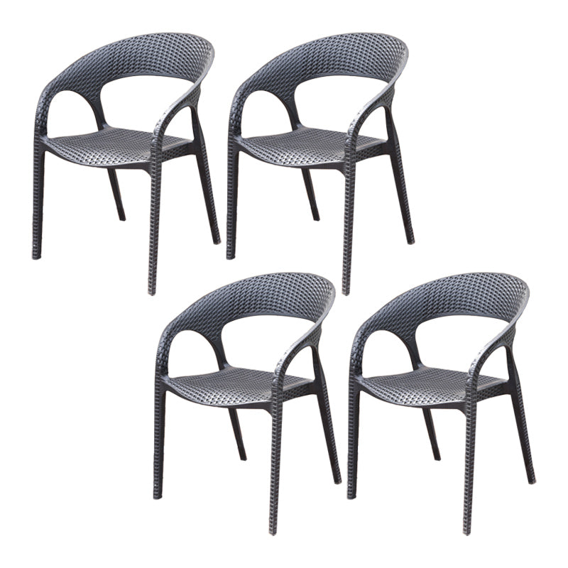 Contemporary Outdoor Chair Plastic Open Back Patio Dining Chair