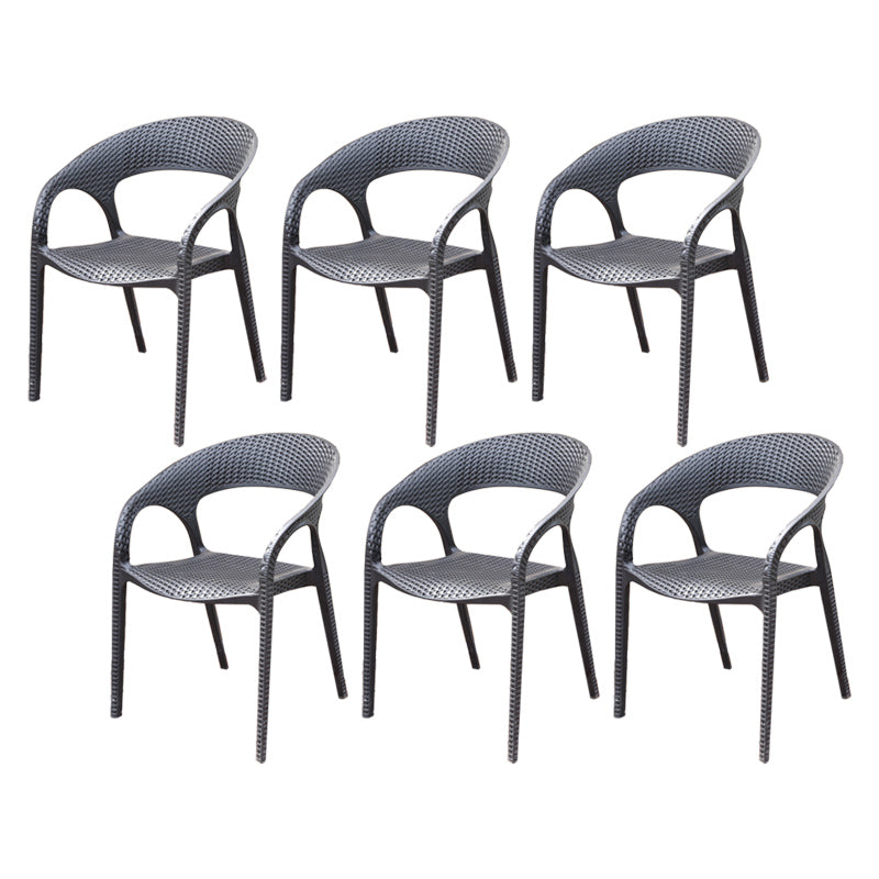 Contemporary Outdoor Chair Plastic Open Back Patio Dining Chair