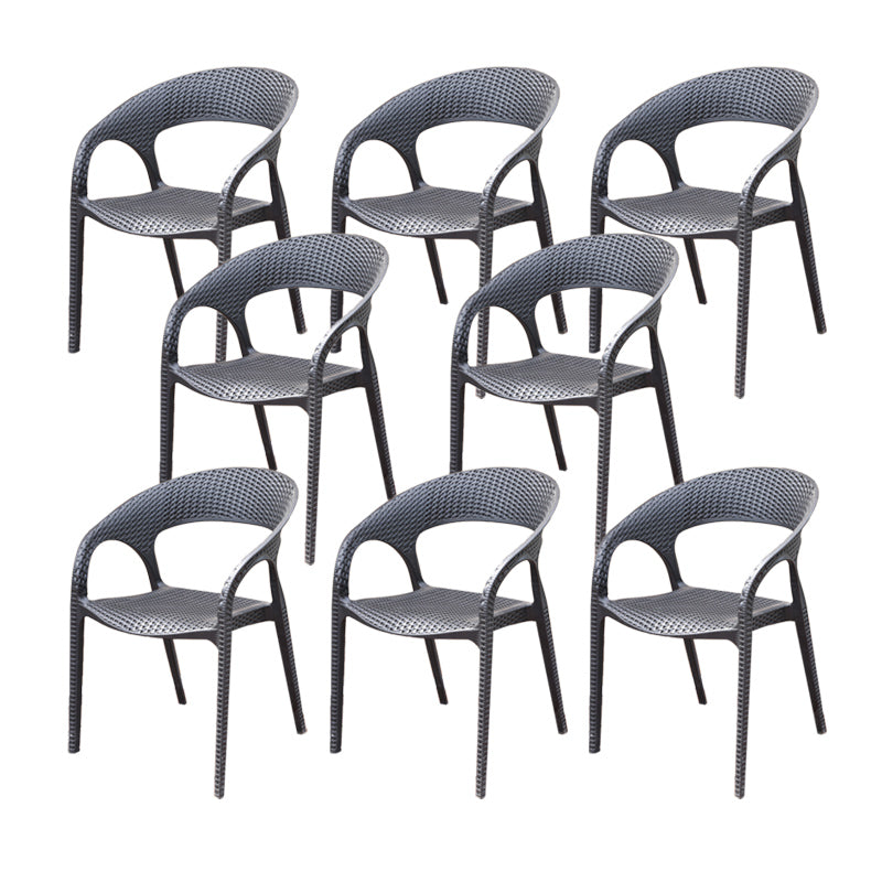 Contemporary Outdoor Chair Plastic Open Back Patio Dining Chair