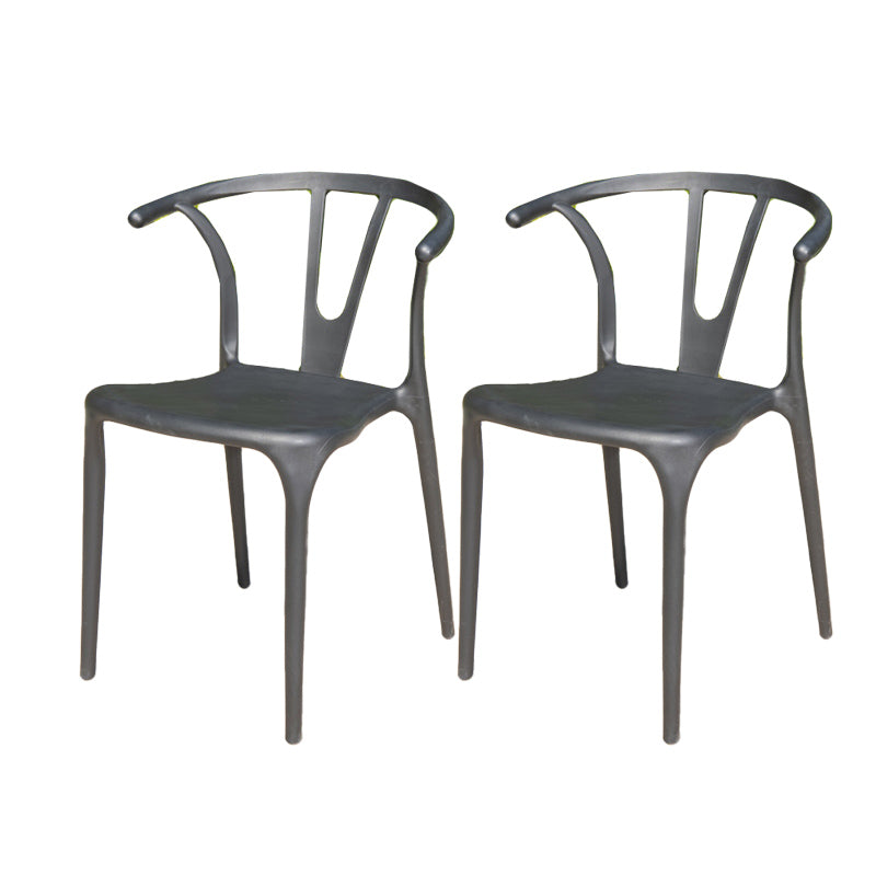 Contemporary Outdoor Chair Plastic Open Back Patio Dining Chair