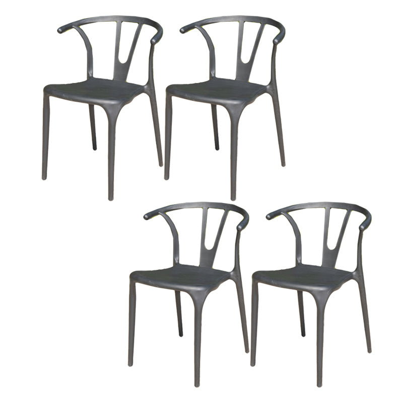 Contemporary Outdoor Chair Plastic Open Back Patio Dining Chair