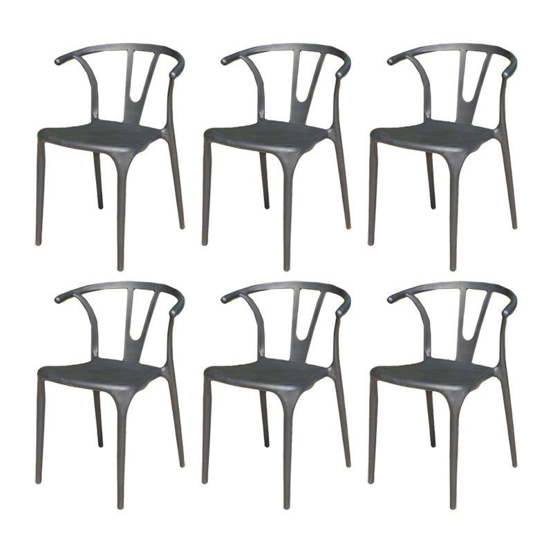 Contemporary Outdoor Chair Plastic Open Back Patio Dining Chair