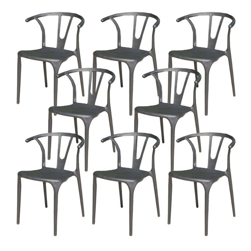 Contemporary Outdoor Chair Plastic Open Back Patio Dining Chair