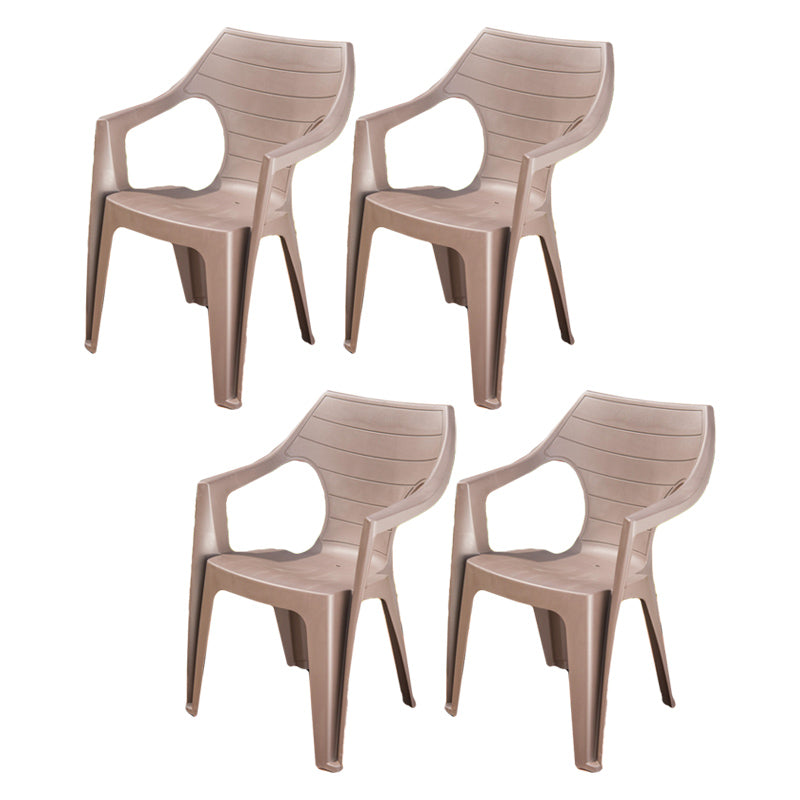 Contemporary Outdoor Chair Plastic Open Back Patio Dining Chair