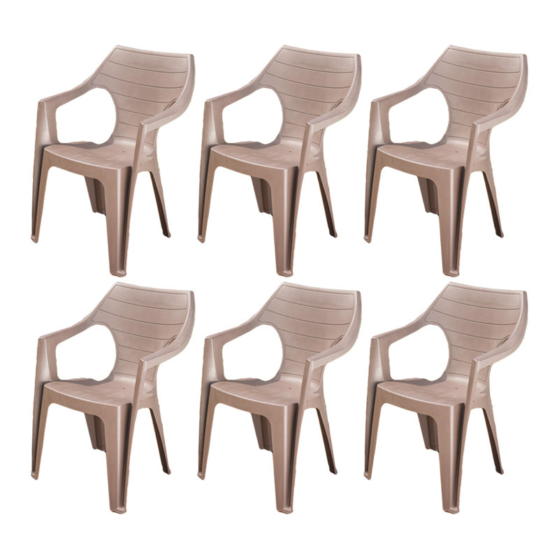 Contemporary Outdoor Chair Plastic Open Back Patio Dining Chair