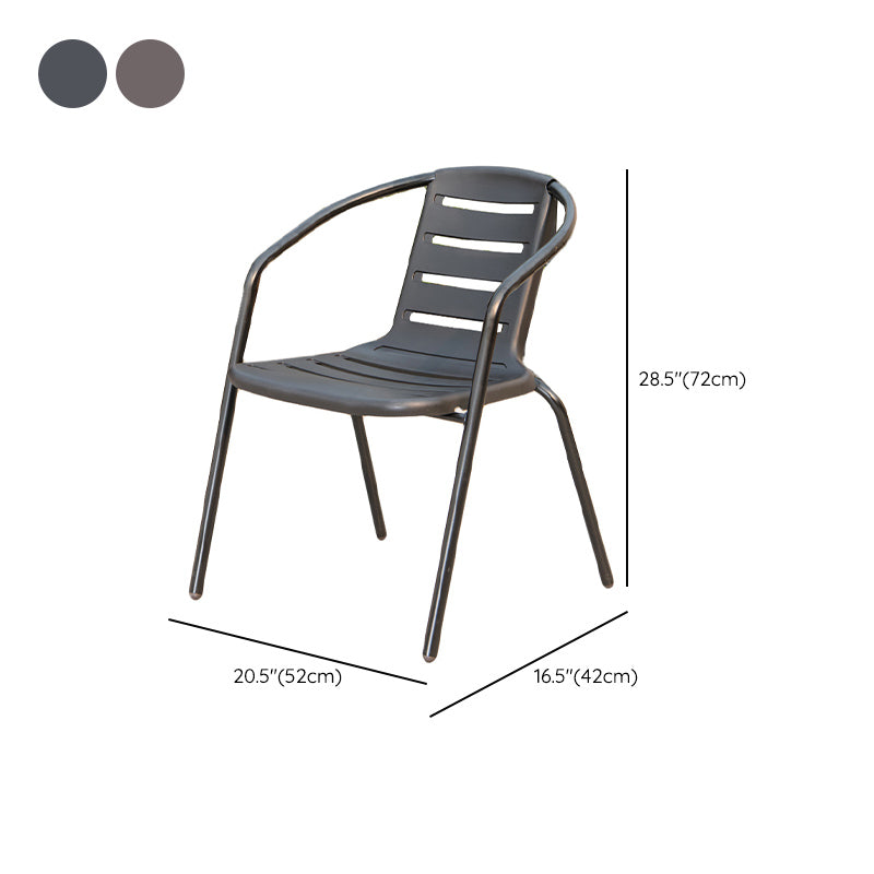 Contemporary Outdoor Chair Plastic Open Back Patio Dining Chair