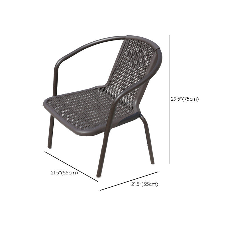 Contemporary Outdoor Chair Plastic Open Back Patio Dining Chair