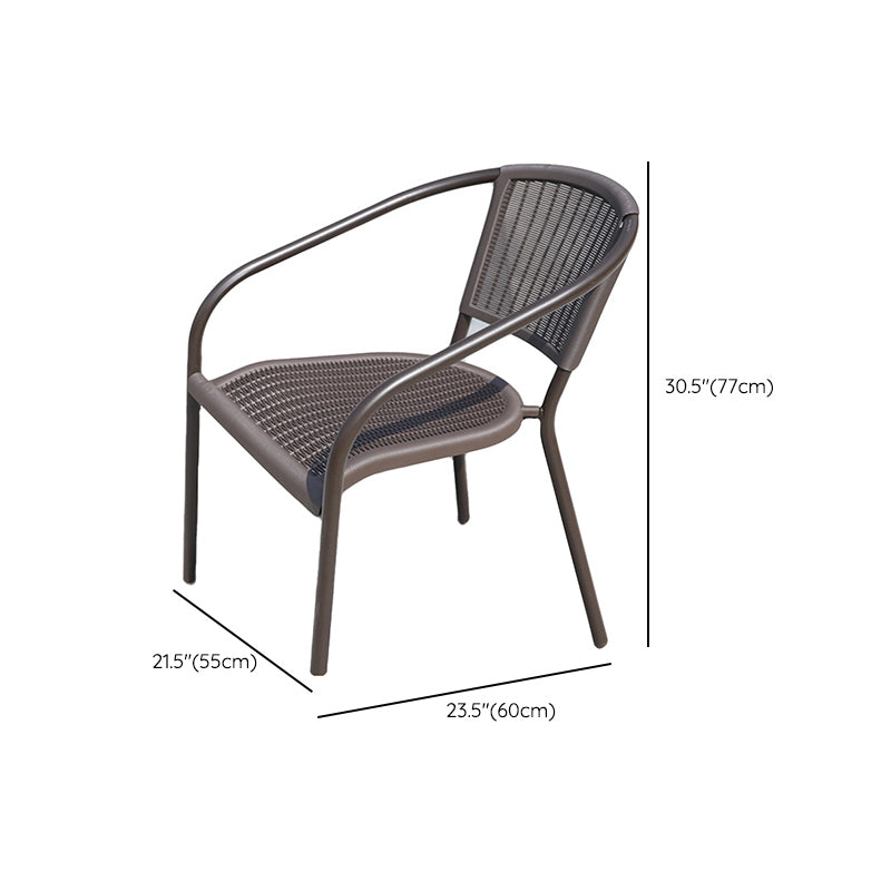 Contemporary Outdoor Chair Plastic Open Back Patio Dining Chair