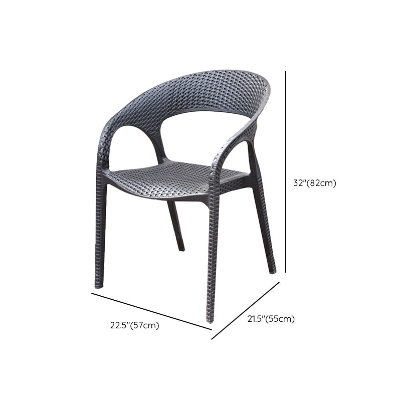 Contemporary Outdoor Chair Plastic Open Back Patio Dining Chair