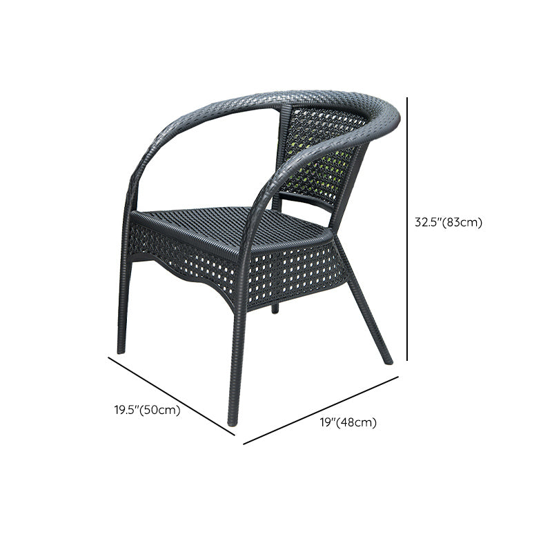 Contemporary Outdoor Chair Plastic Open Back Patio Dining Chair