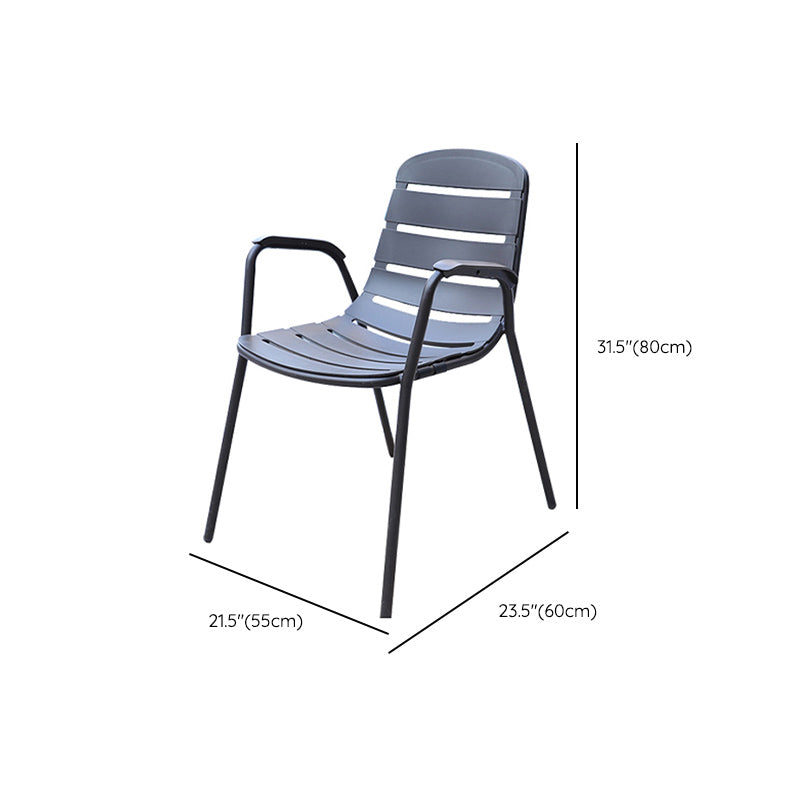 Contemporary Outdoor Chair Plastic Open Back Patio Dining Chair