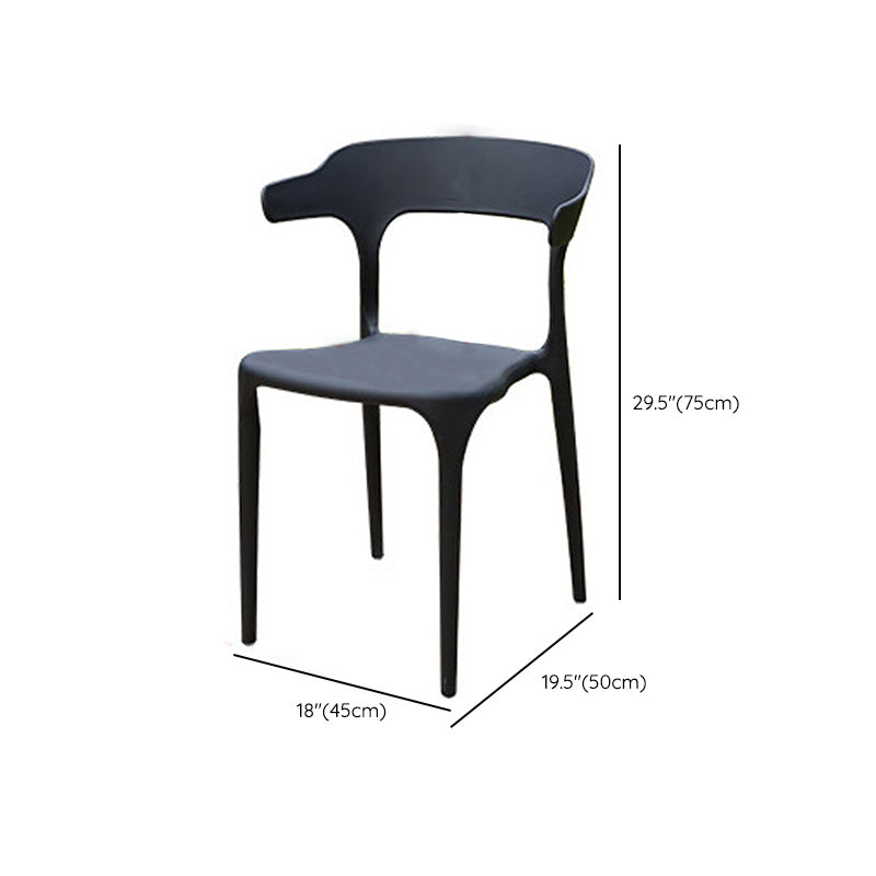 Contemporary Outdoor Chair Plastic Open Back Patio Dining Chair