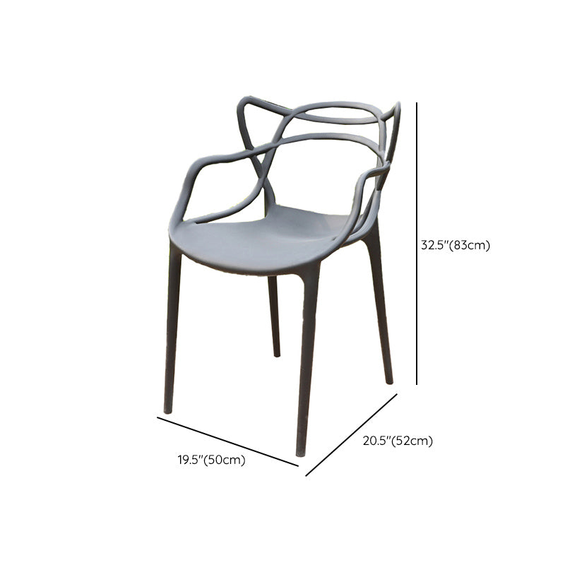 Contemporary Outdoor Chair Plastic Open Back Patio Dining Chair