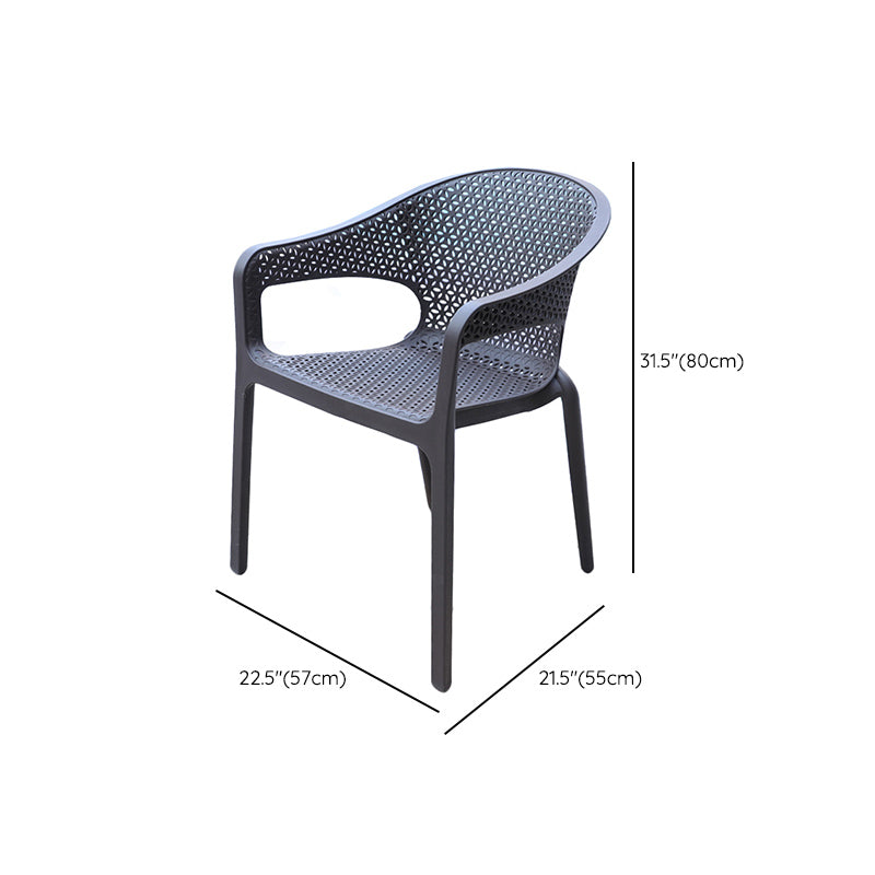 Contemporary Outdoor Chair Plastic Open Back Patio Dining Chair