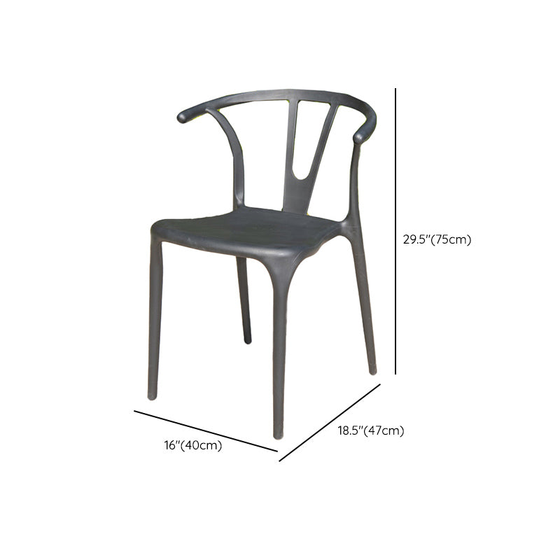 Contemporary Outdoor Chair Plastic Open Back Patio Dining Chair