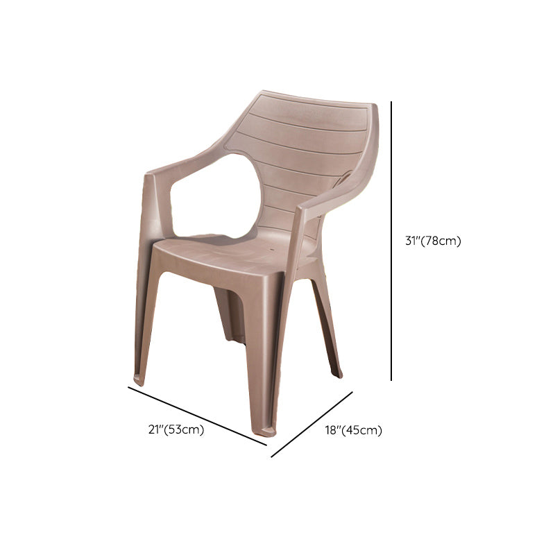 Contemporary Outdoor Chair Plastic Open Back Patio Dining Chair