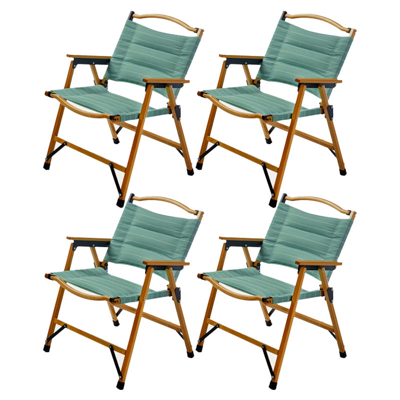 Folding Outdoors Dining Chairs Solid Wood Dining Armchair with Arm