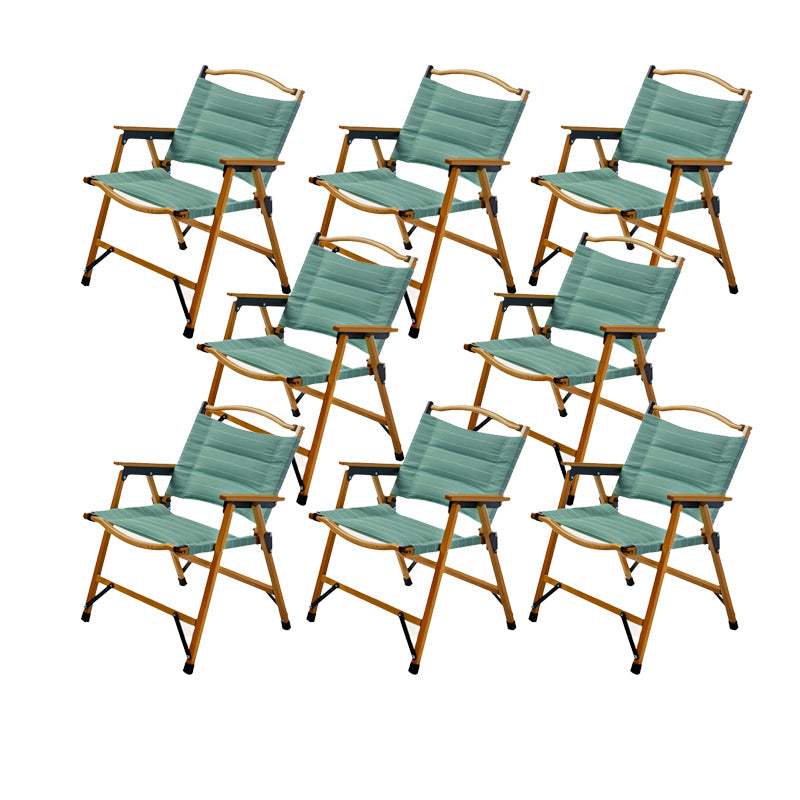 Folding Outdoors Dining Chairs Solid Wood Dining Armchair with Arm