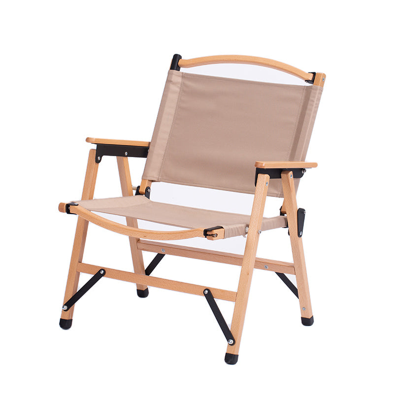 Folding Outdoors Dining Chairs Solid Wood Dining Armchair with Arm