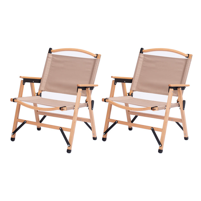 Folding Outdoors Dining Chairs Solid Wood Dining Armchair with Arm