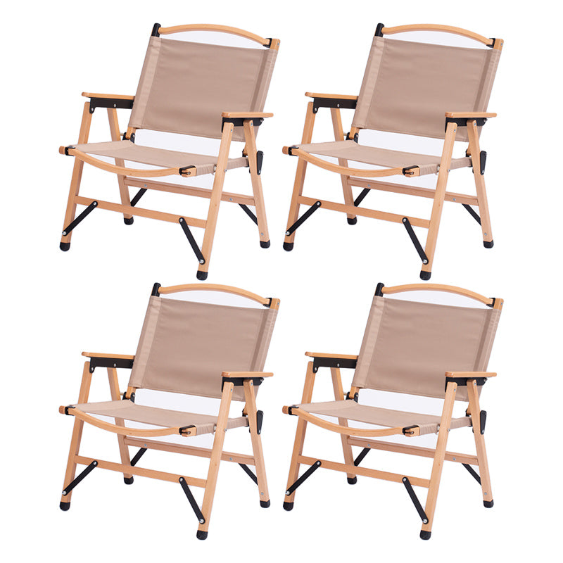 Folding Outdoors Dining Chairs Solid Wood Dining Armchair with Arm