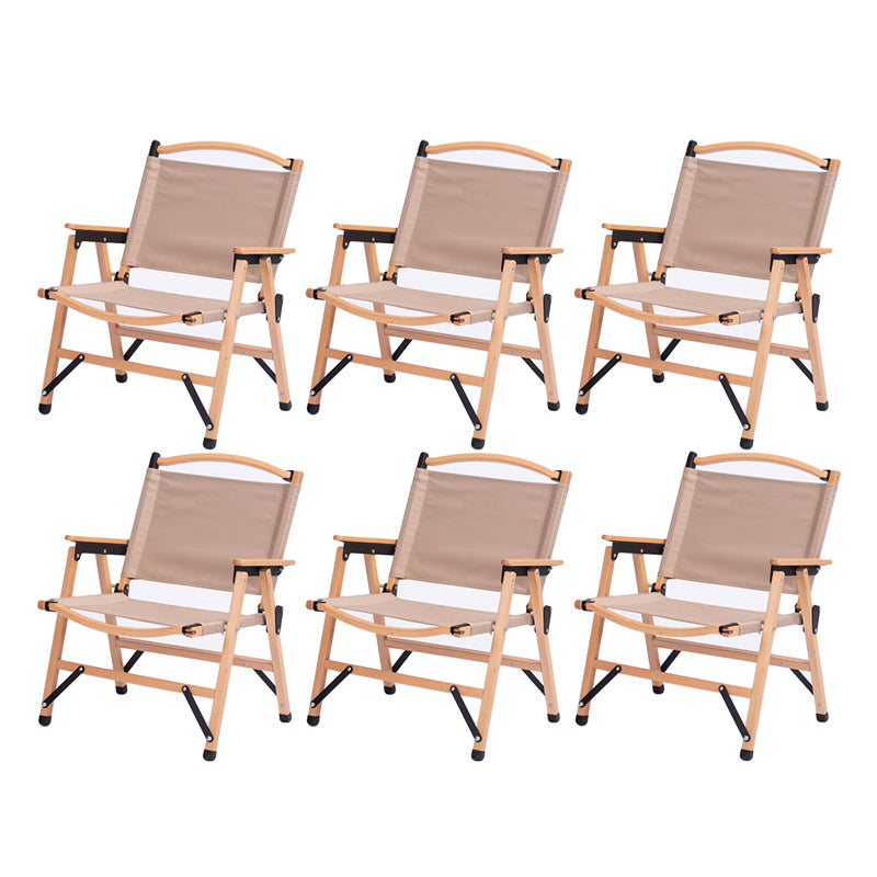 Folding Outdoors Dining Chairs Solid Wood Dining Armchair with Arm