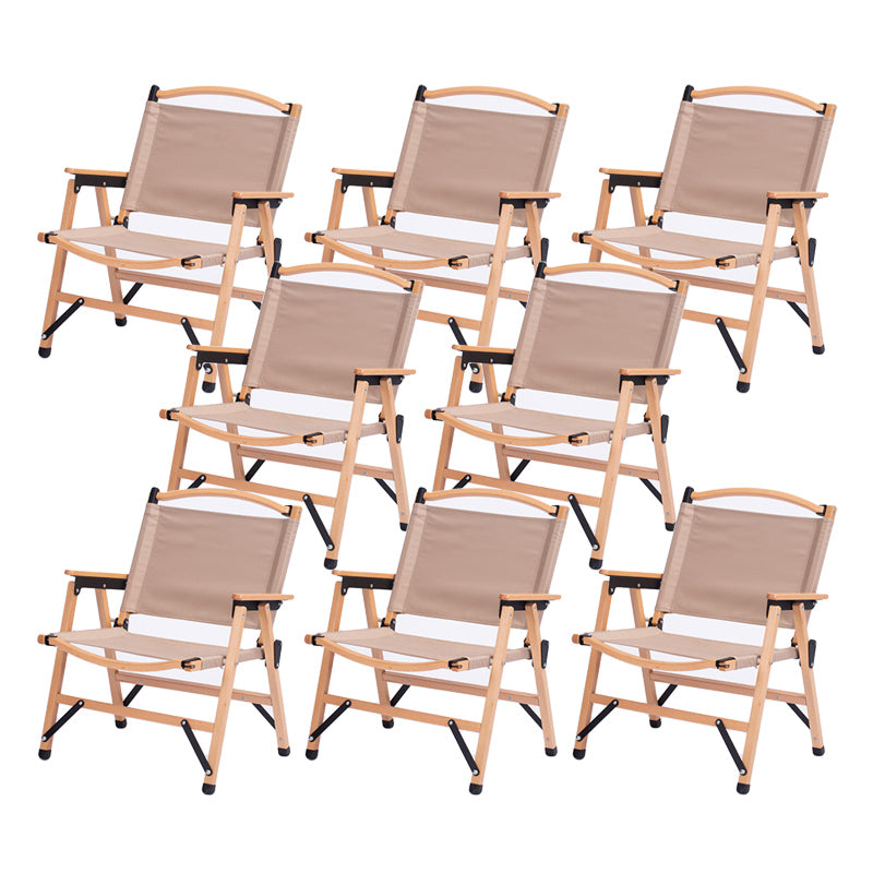 Folding Outdoors Dining Chairs Solid Wood Dining Armchair with Arm