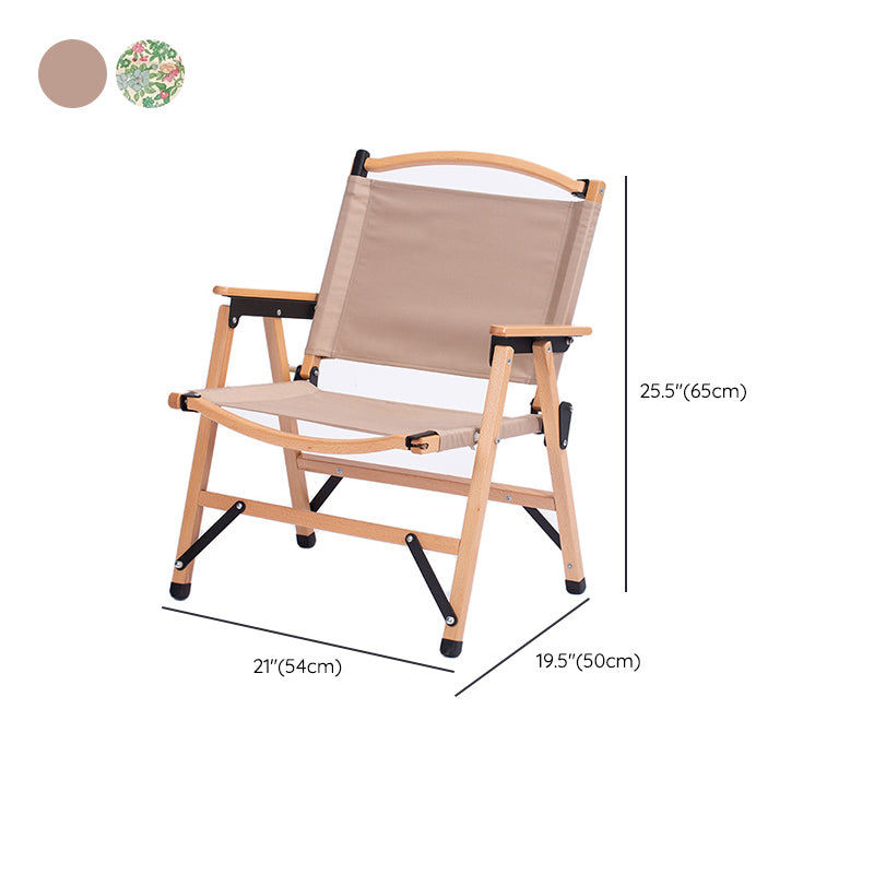 Folding Outdoors Dining Chairs Solid Wood Dining Armchair with Arm