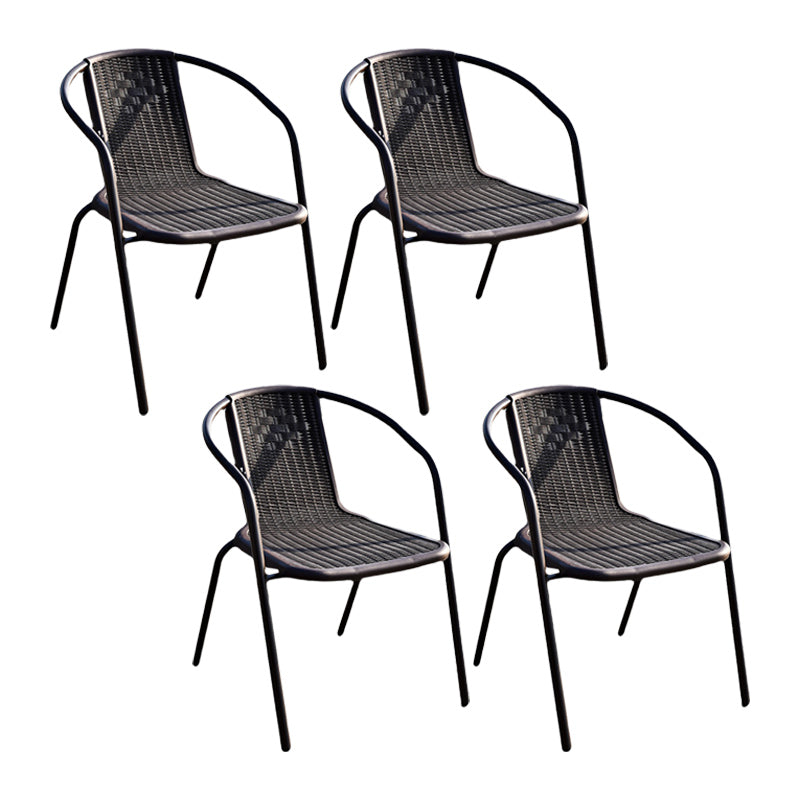 Water Resistant Patio Dining Chair Metal Outdoors Dining Chairs with Arm