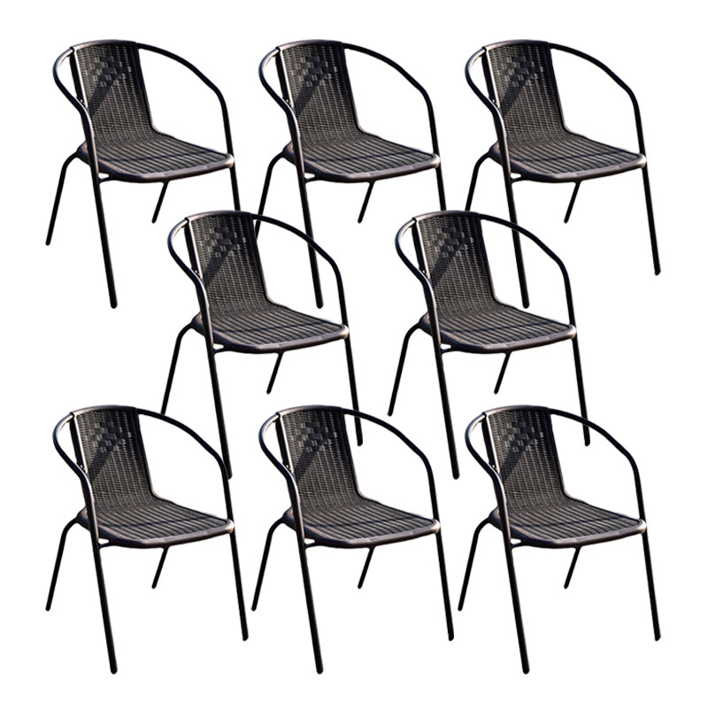 Water Resistant Patio Dining Chair Metal Outdoors Dining Chairs with Arm