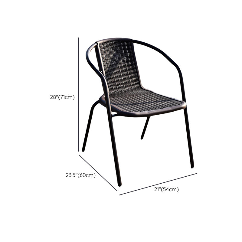 Water Resistant Patio Dining Chair Metal Outdoors Dining Chairs with Arm