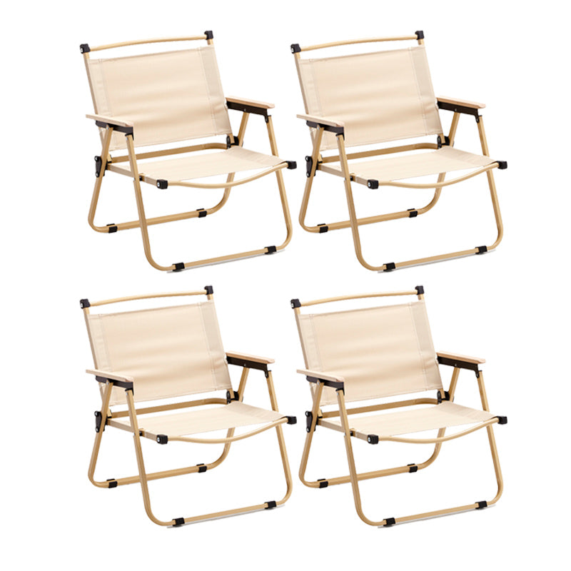 Contemporary Outdoor Chair Folding Brown Patio Dining Chair with Arm