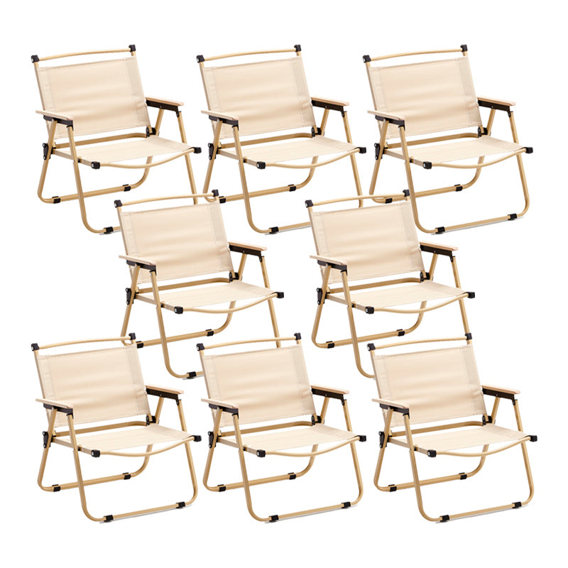 Contemporary Outdoor Chair Folding Brown Patio Dining Chair with Arm